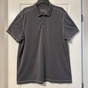 Eddie Bauer Men's Active Heather Charcoal Short-Sleeve Polo
